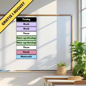 Skemabrikker til tavle, farvede felter